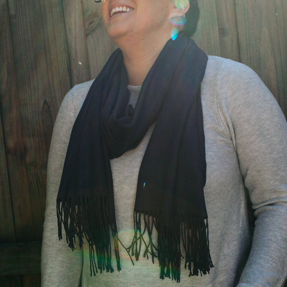 Giftzone - Fine Scarf - Women's Cashmere Blend Tasseled Scarf
