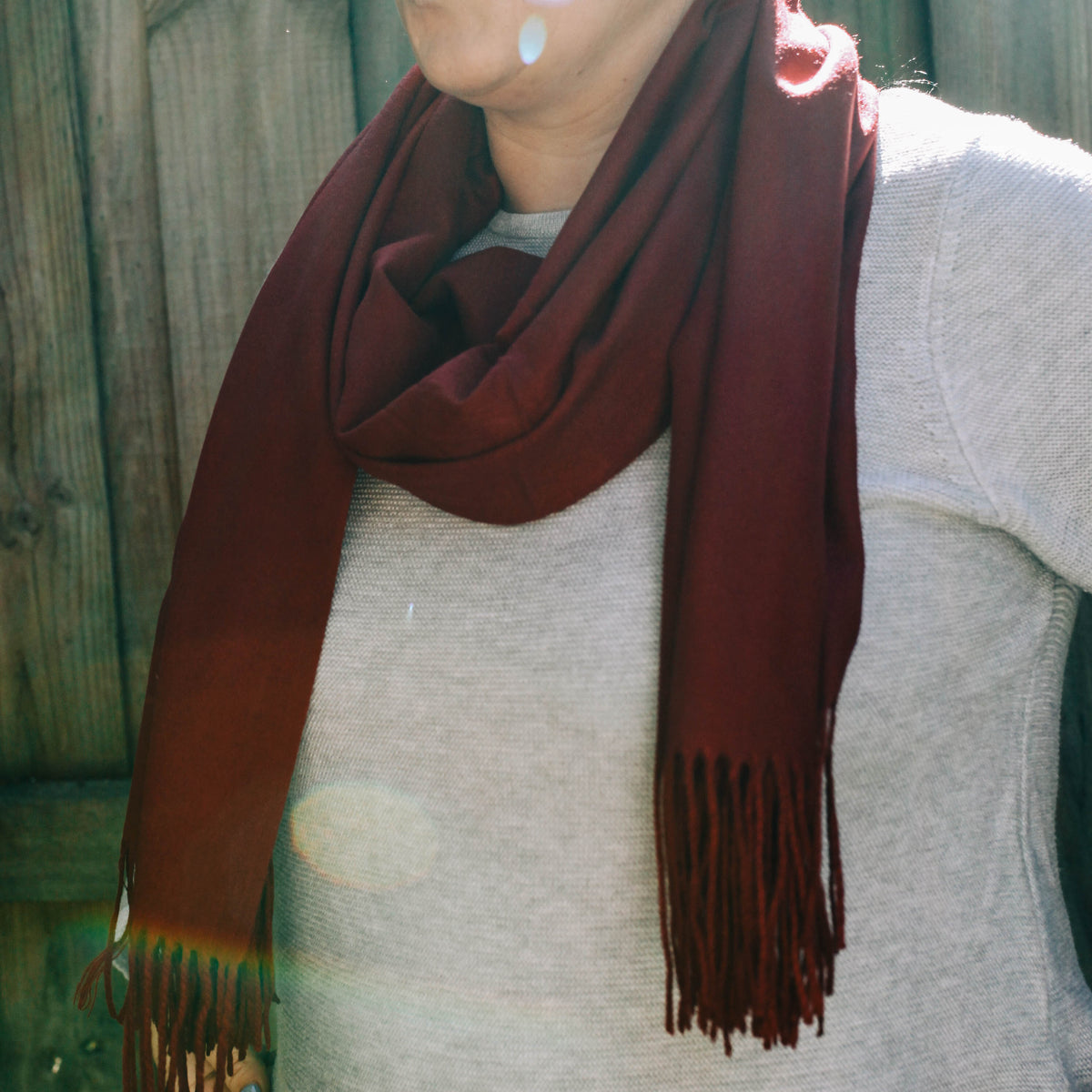 Giftzone - Fine Scarf - Women's Cashmere Blend Tasseled Scarf