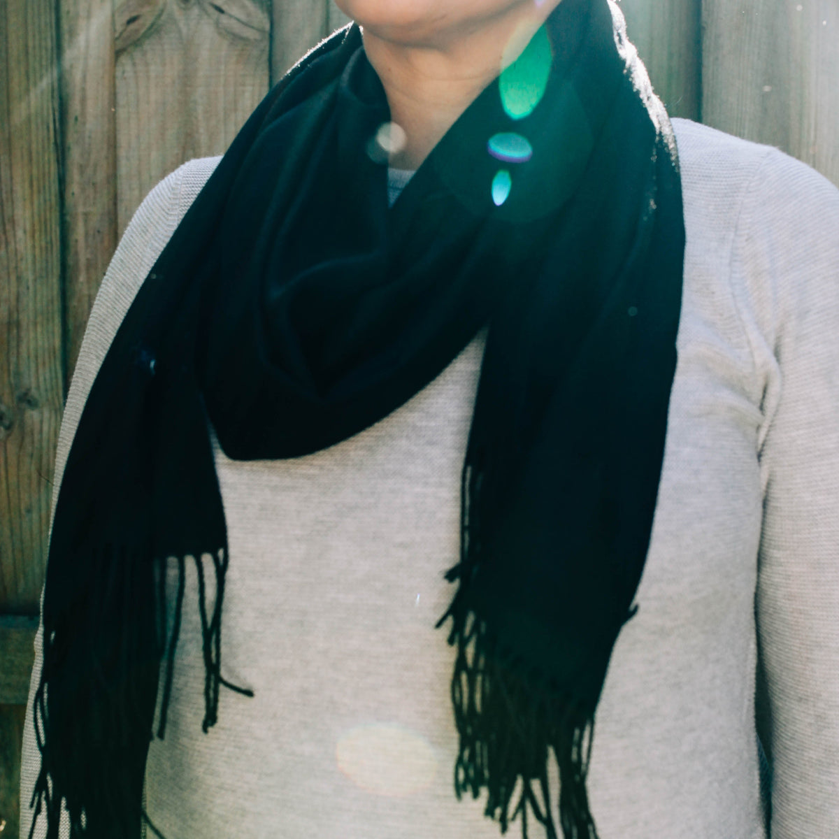 Giftzone - Fine Scarf - Women's Cashmere Blend Tasseled Scarf