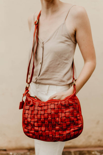 Lake Leather - Cleveland - Women's Woven Leather Crossbody