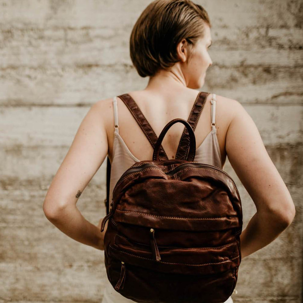 Lake Leather - Rossarden - Unisex Washed Calf Leather Backpack