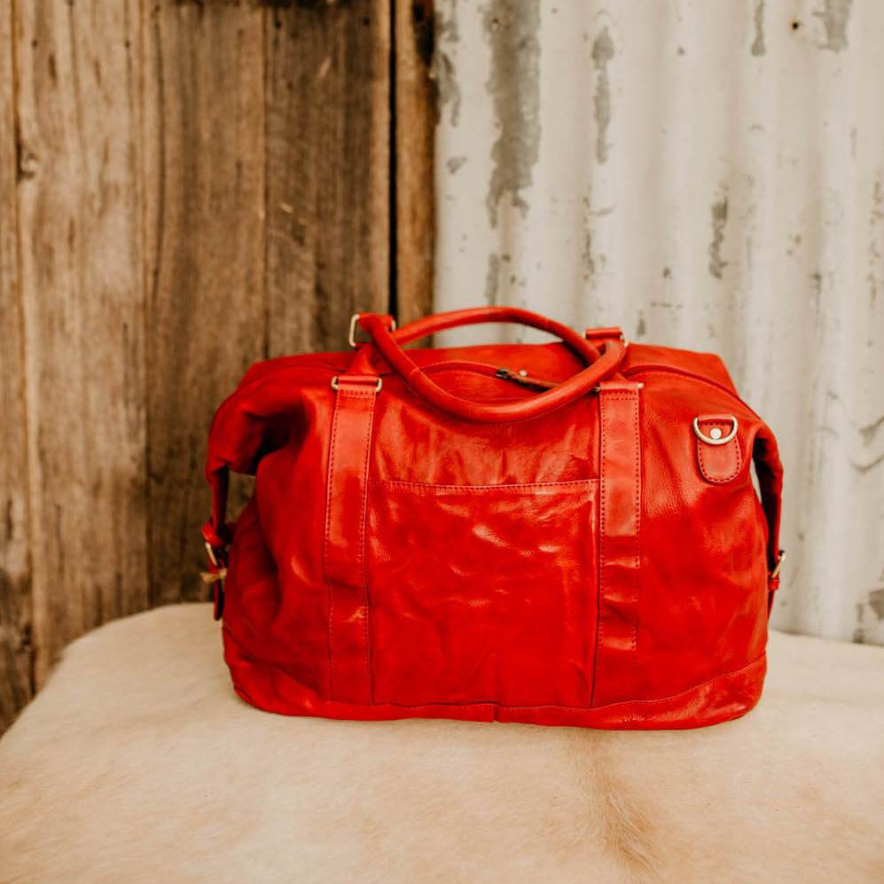 Lake Leather - Roland - Unisex Medium Leather Duffle Overnighter Bag