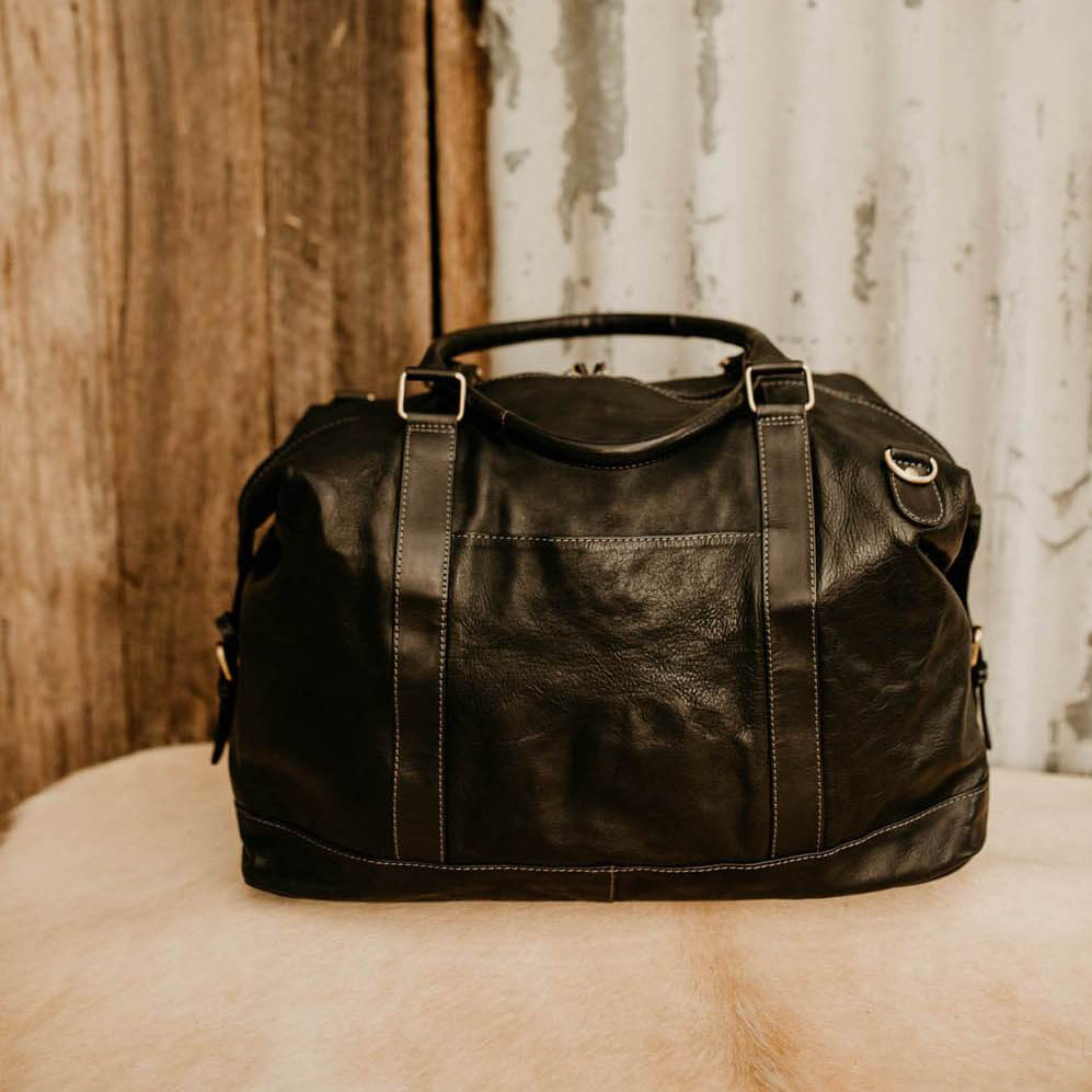 Lake Leather - Roland - Unisex Medium Leather Duffle Overnighter Bag