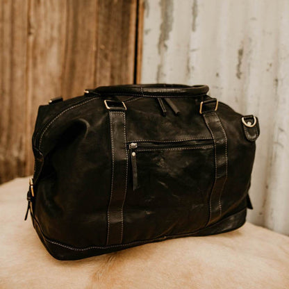 Lake Leather - Roland - Unisex Medium Leather Duffle Overnighter Bag