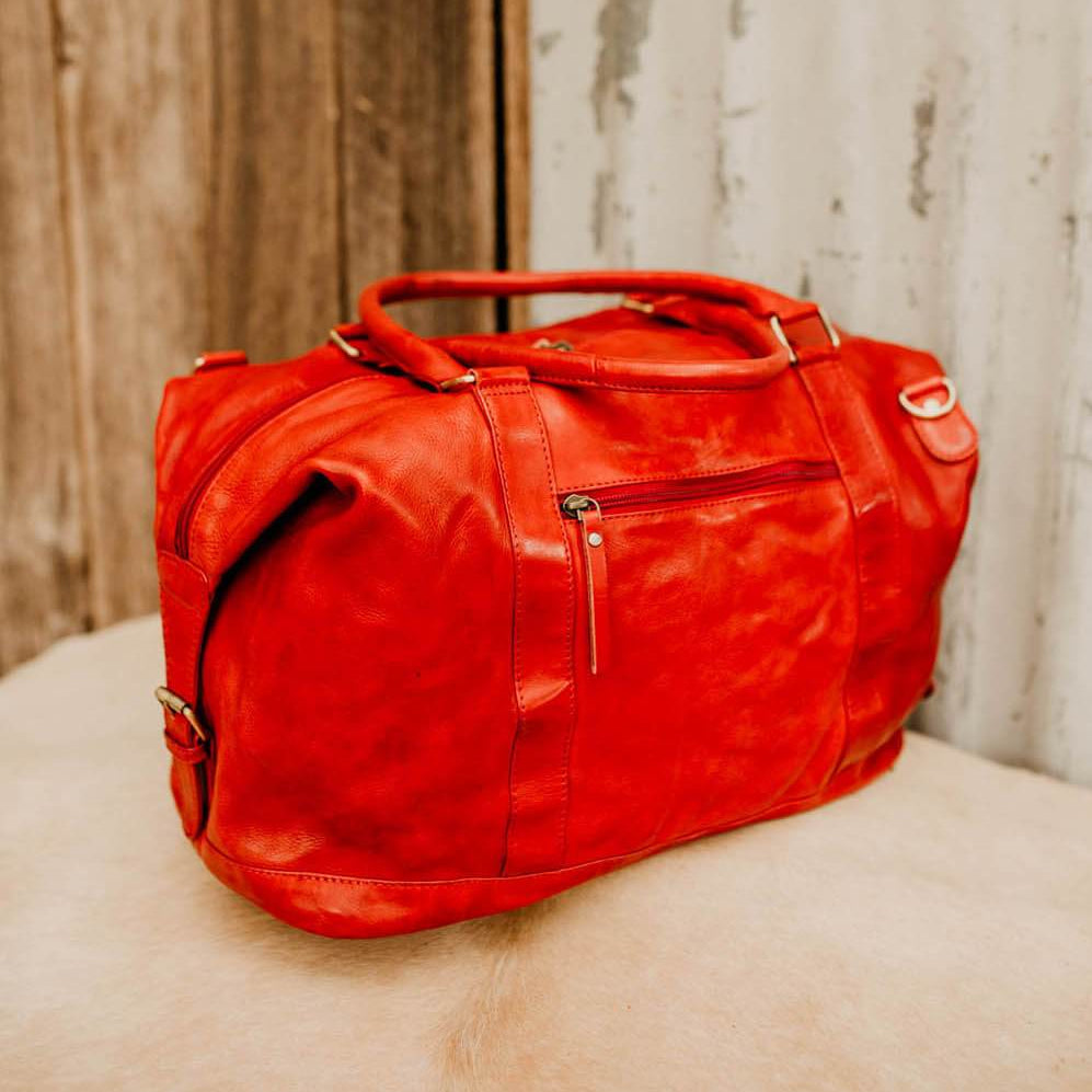 Lake Leather - Roland - Unisex Medium Leather Duffle Overnighter Bag