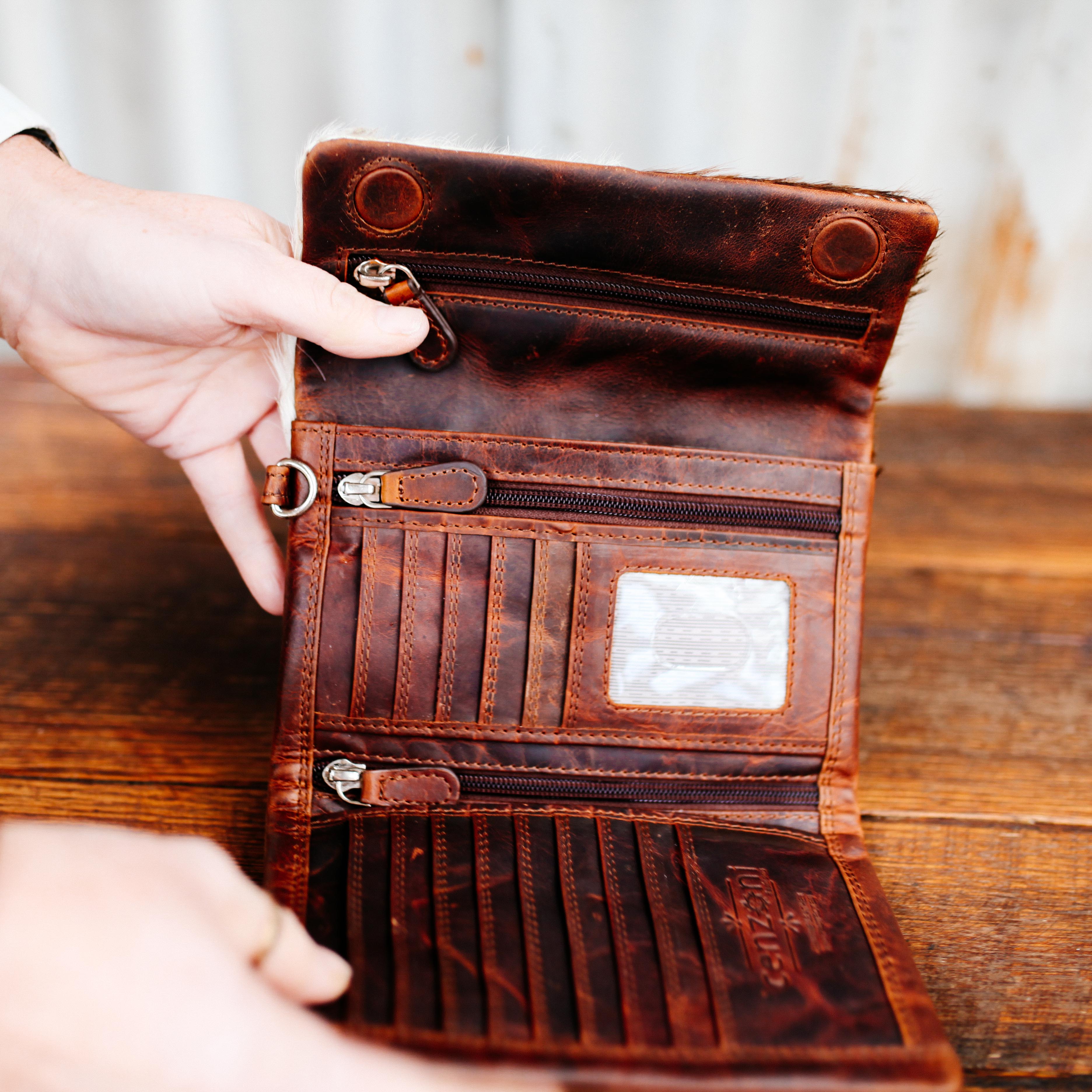 Cenzoni - ZOPHTF01 - Women's Hair-on Leather Oily Pull-up Wallet