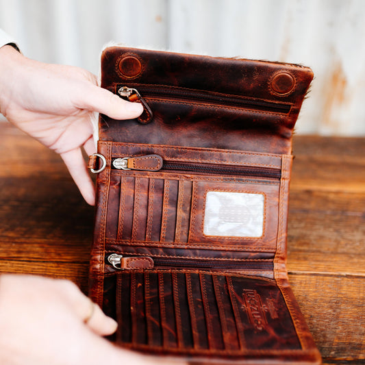 Cenzoni - ZOPHTF01 - Women's Hair-on Leather Oily Pull-up Wallet