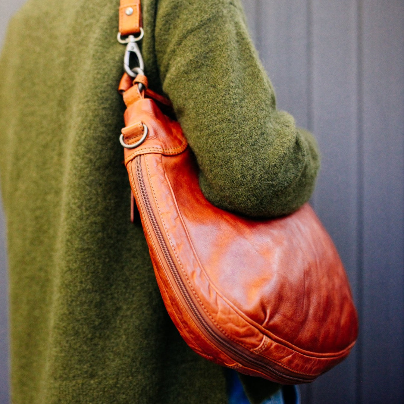 Lake Leather - Swansea - Women's Slouchy Leather Hobo Shoulder Bag