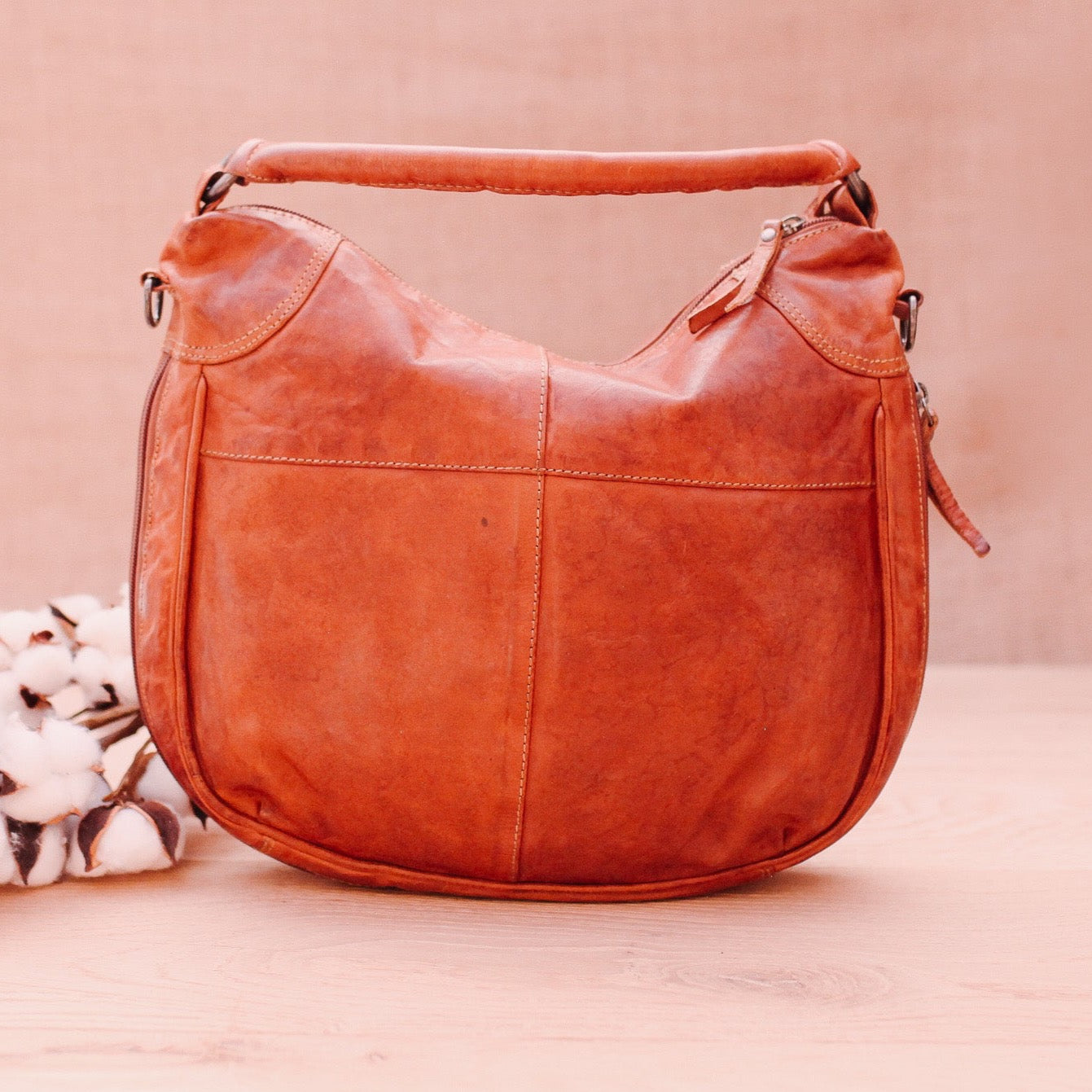 Lake Leather - Swansea - Women's Slouchy Leather Hobo Shoulder Bag