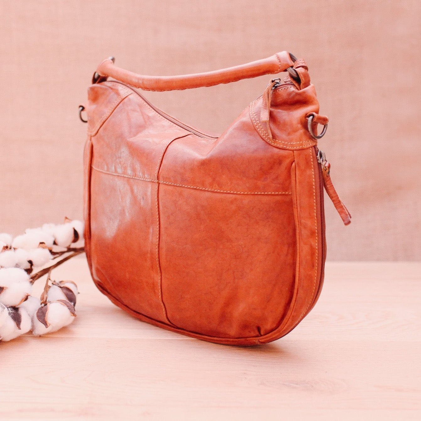 Lake Leather - Swansea - Women's Slouchy Leather Hobo Shoulder Bag