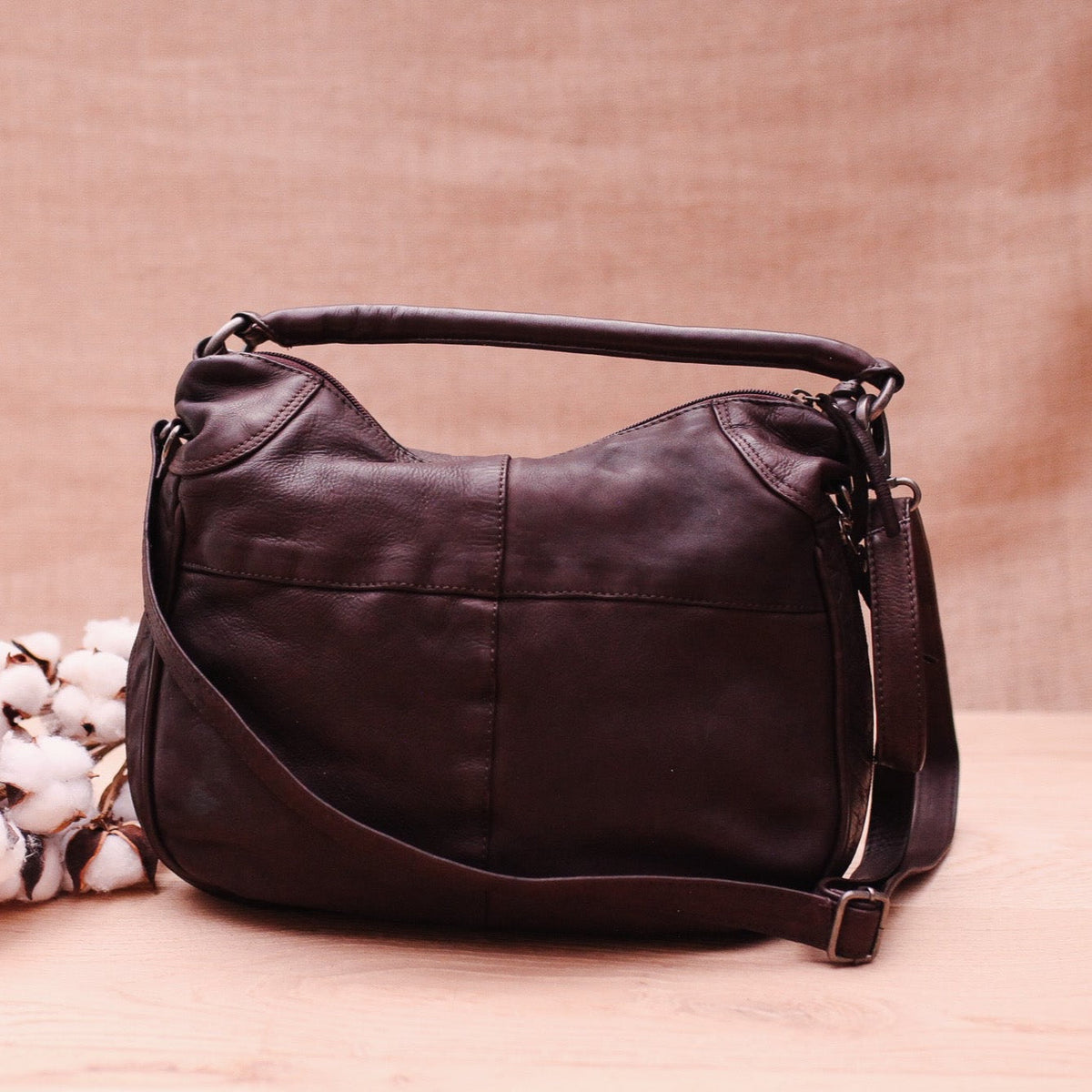 Lake Leather - Swansea - Women's Slouchy Leather Hobo Shoulder Bag
