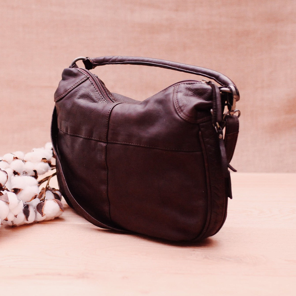 Lake Leather - Swansea - Women's Slouchy Leather Hobo Shoulder Bag
