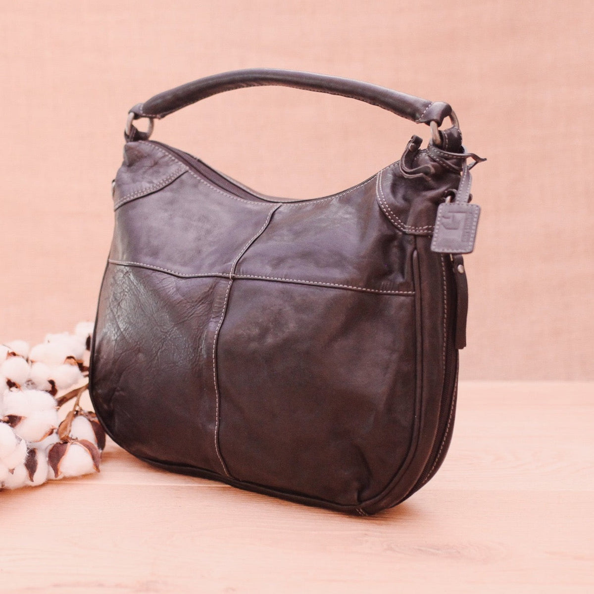 Lake Leather - Swansea - Women's Slouchy Leather Hobo Shoulder Bag