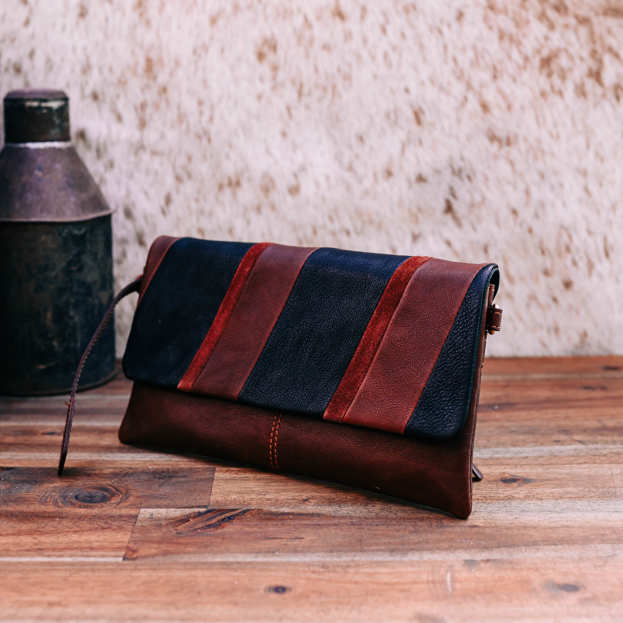 Lake Leather - Lune - Contrasting Leather Clutch Bag