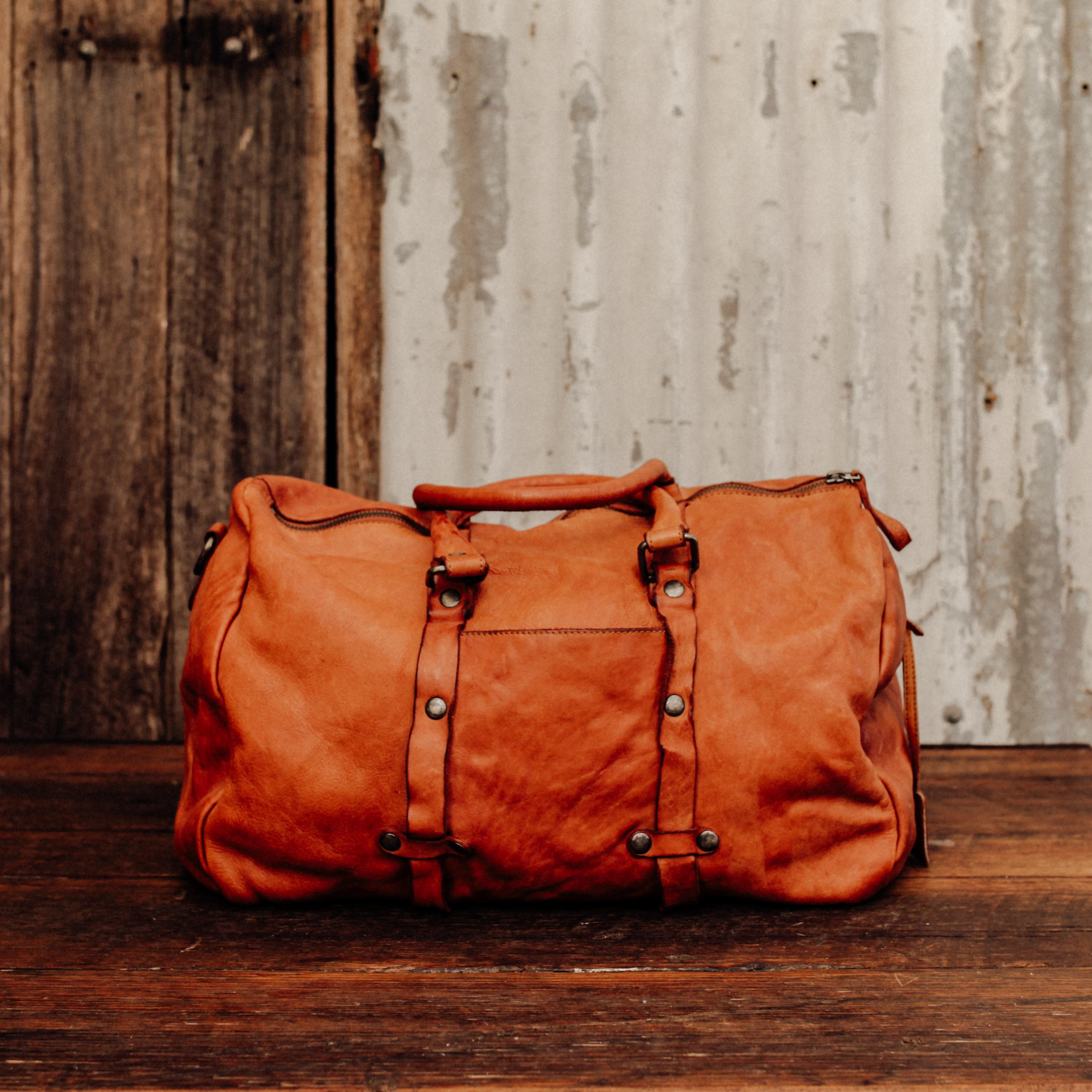 Lake Leather - Longford - Unisex Leather Duffle Travel Bag Hand Luggage