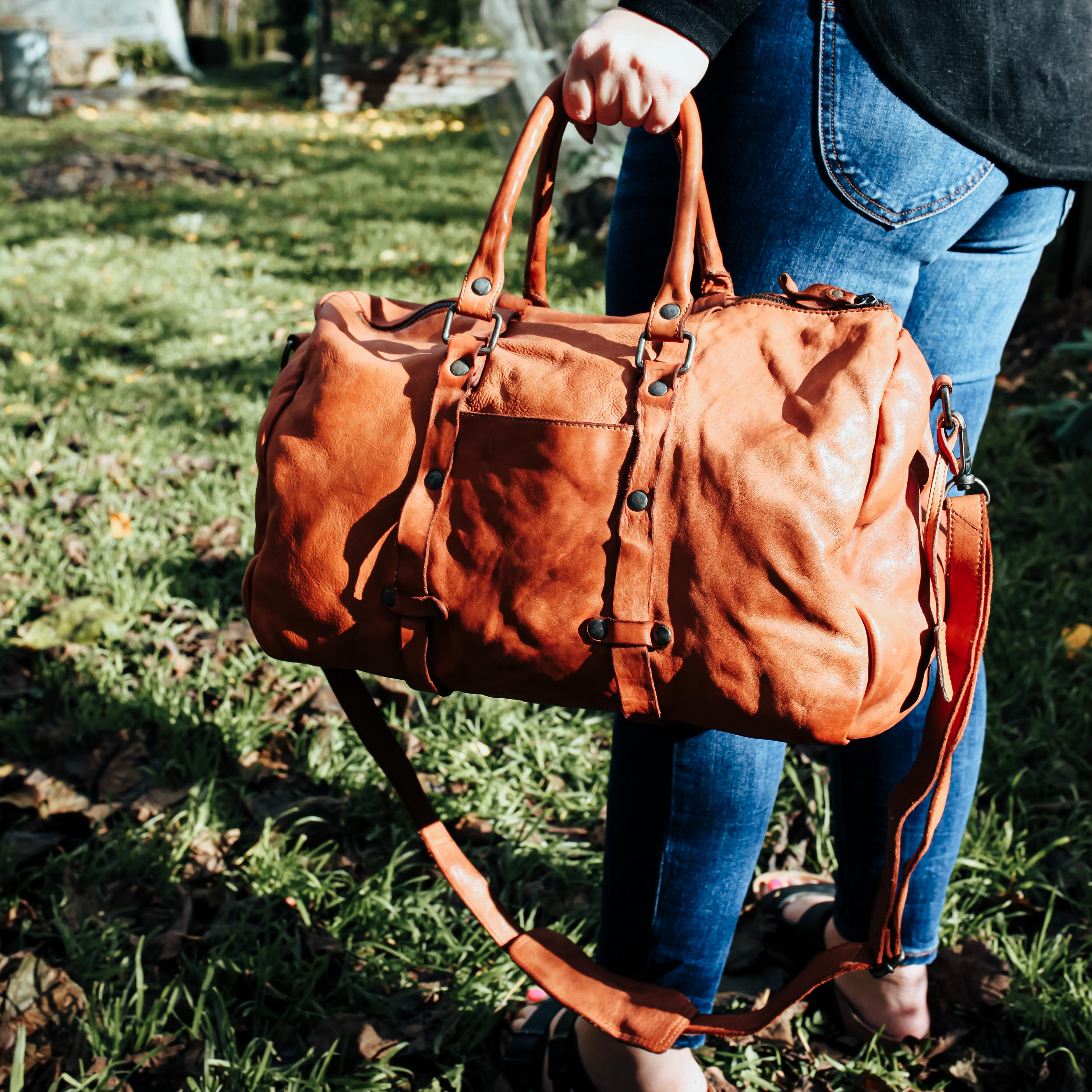 Lake Leather - Longford - Unisex Leather Duffle Travel Bag Hand Luggage