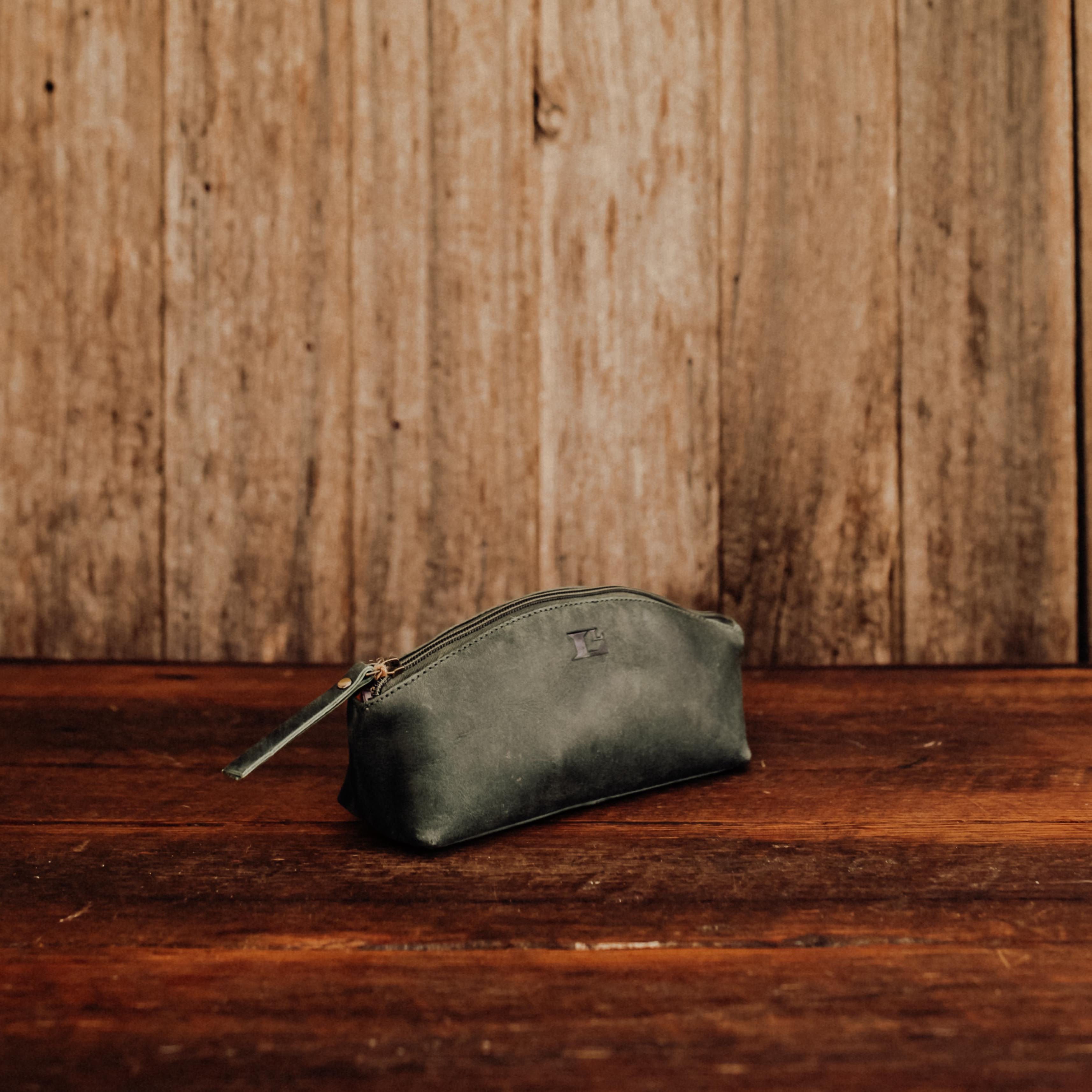 Lake Leather - Mella - Unisex Leather Pencil Case Toiletry Bag