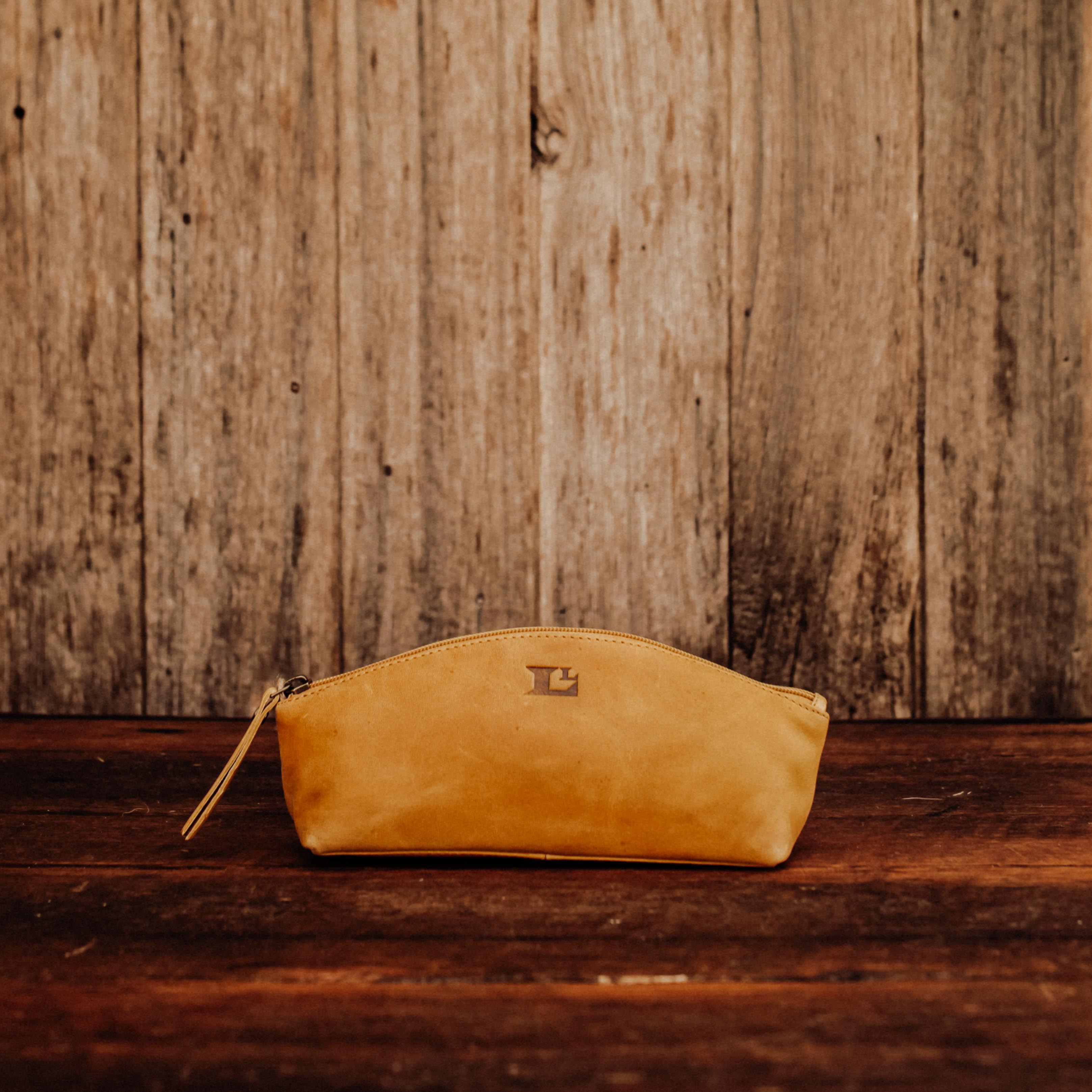 Lake Leather - Mella - Unisex Leather Pencil Case Toiletry Bag