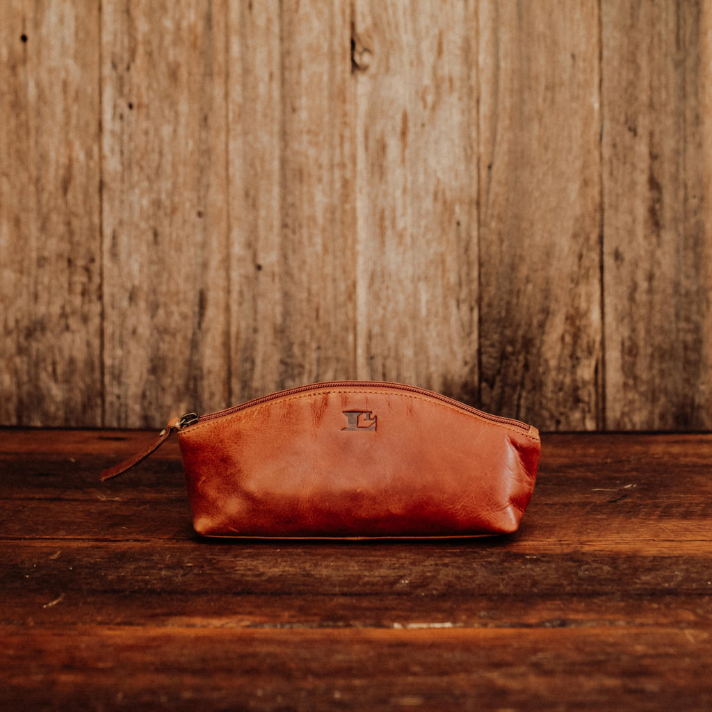 Lake Leather - Mella - Unisex Leather Pencil Case Toiletry Bag