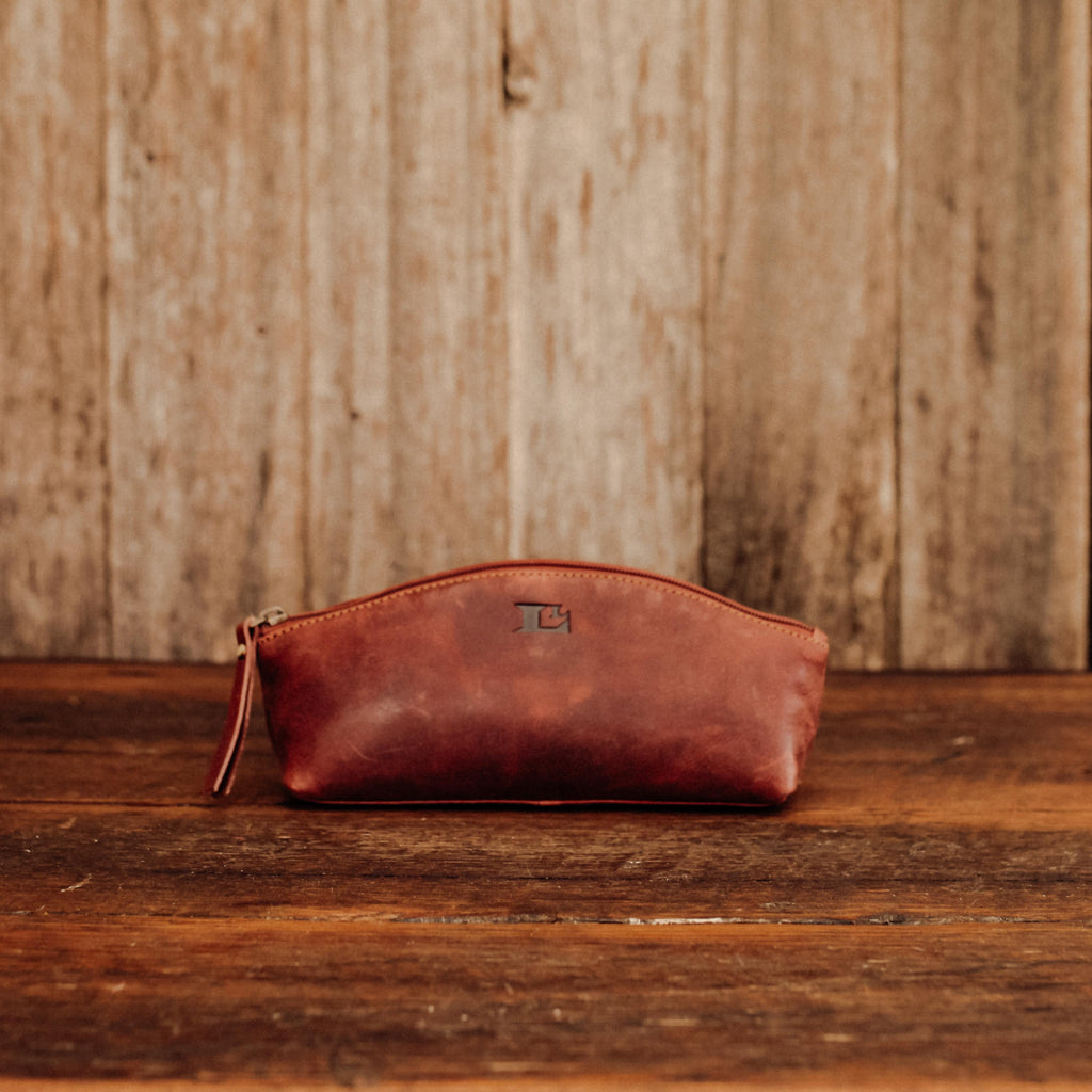 Lake Leather - Mella - Unisex Leather Pencil Case Toiletry Bag