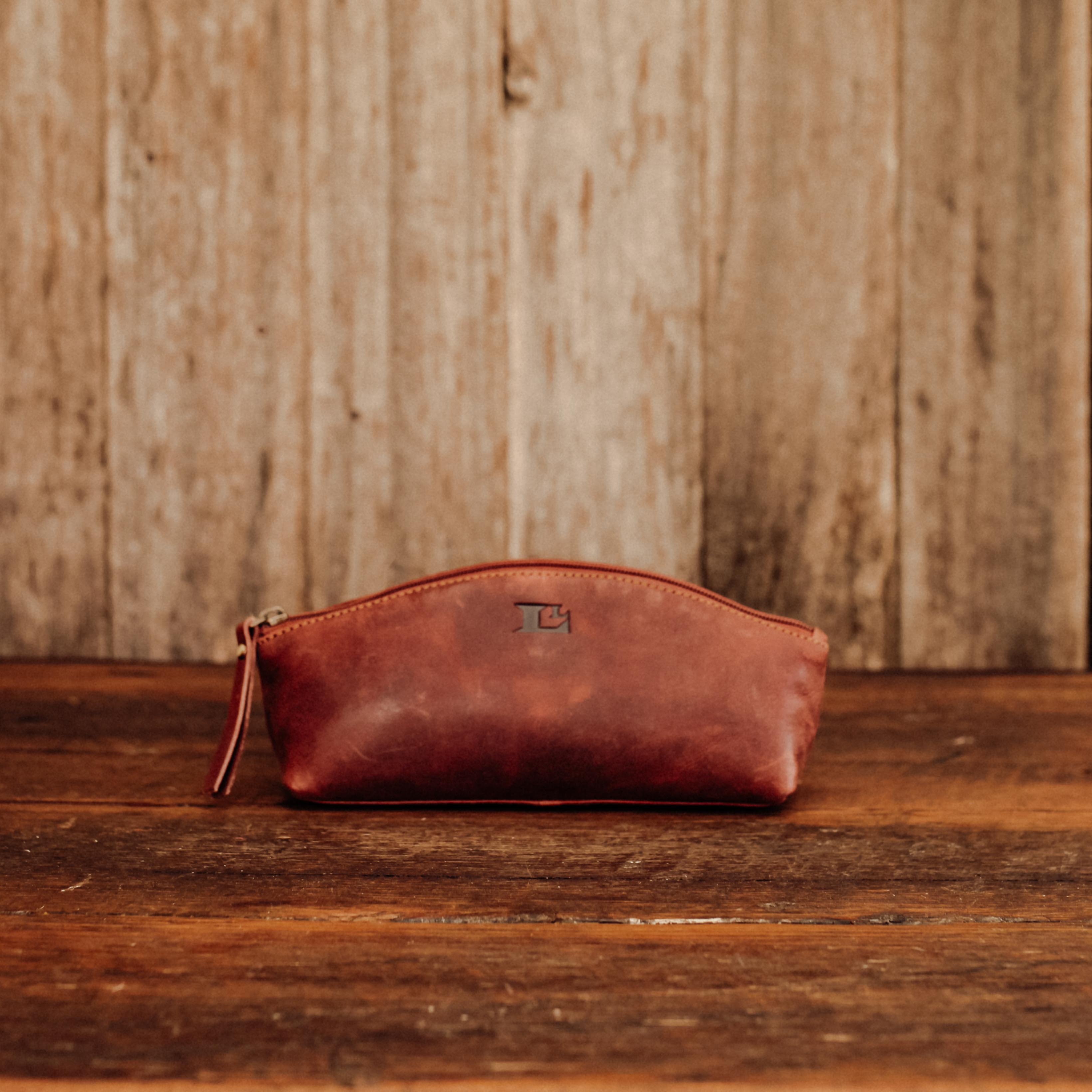 Lake Leather - Mella - Unisex Leather Pencil Case Toiletry Bag