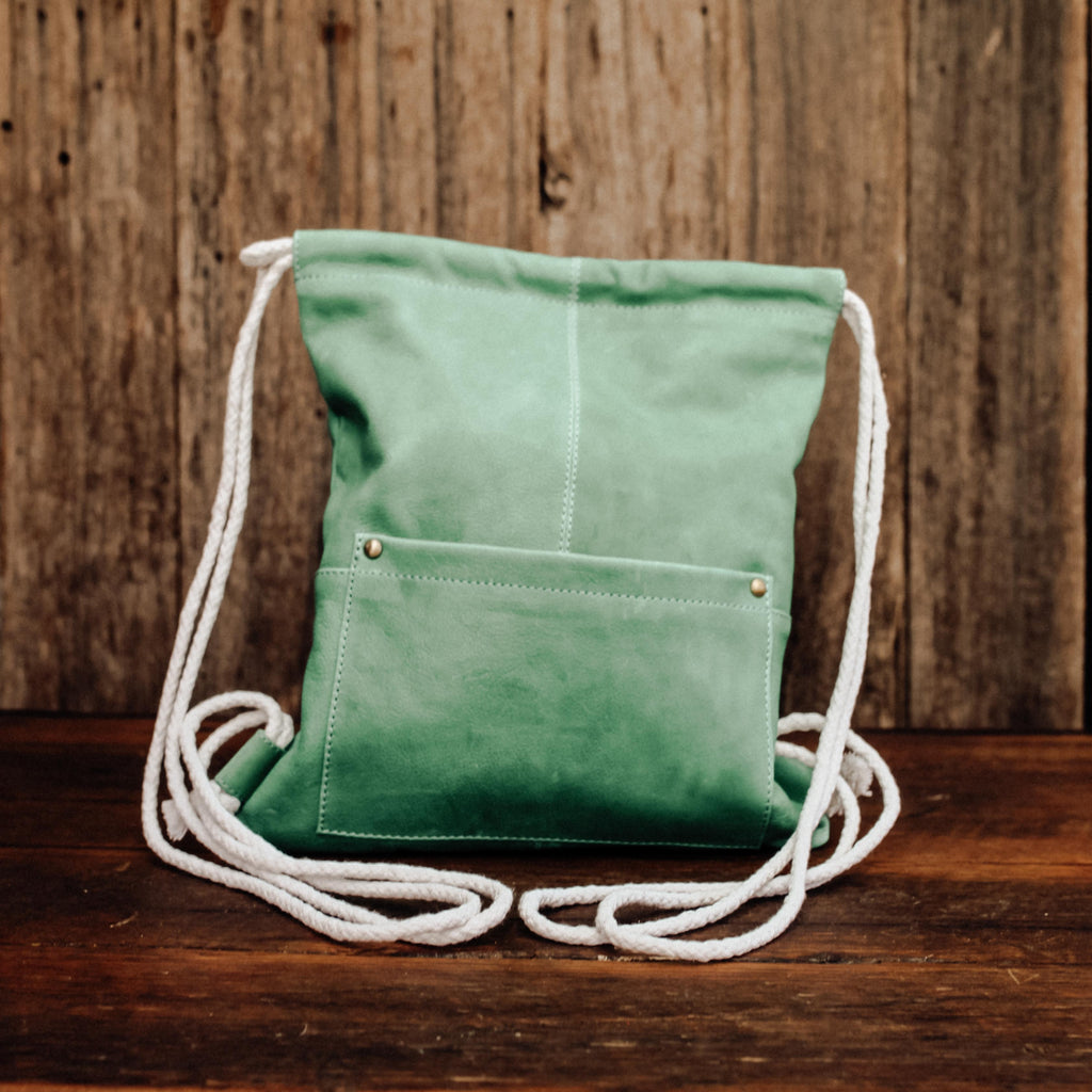 Lake Leather - Pioneer - Women's Leather Drawstring Backpack