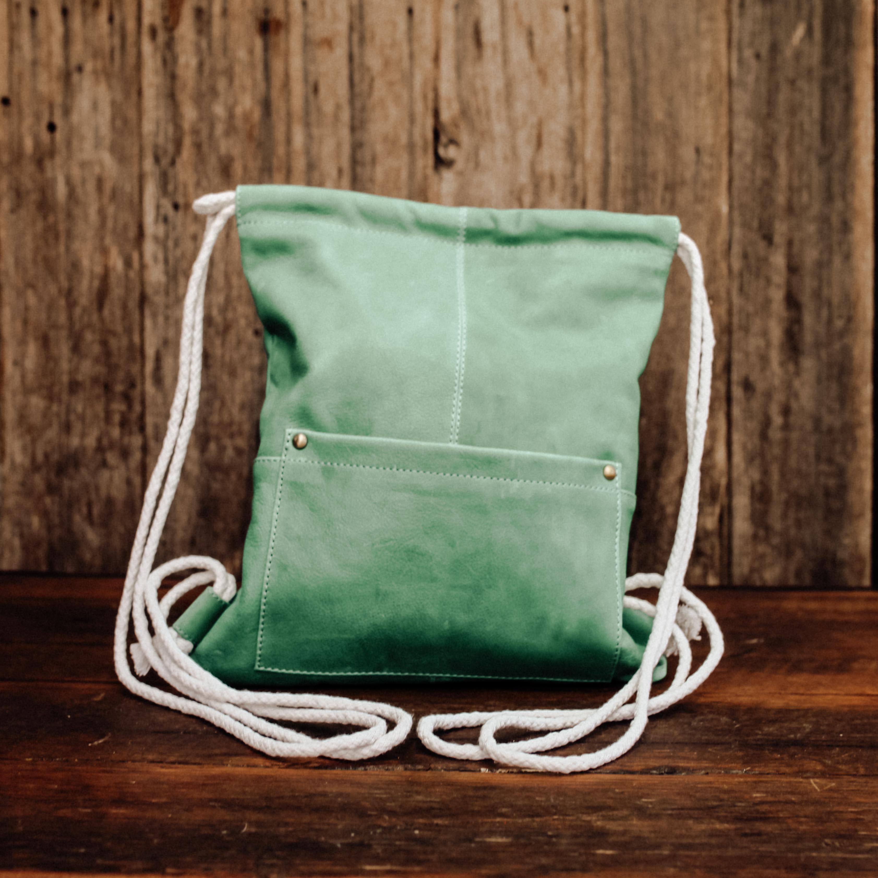 Lake Leather - Pioneer - Women's Leather Drawstring Backpack