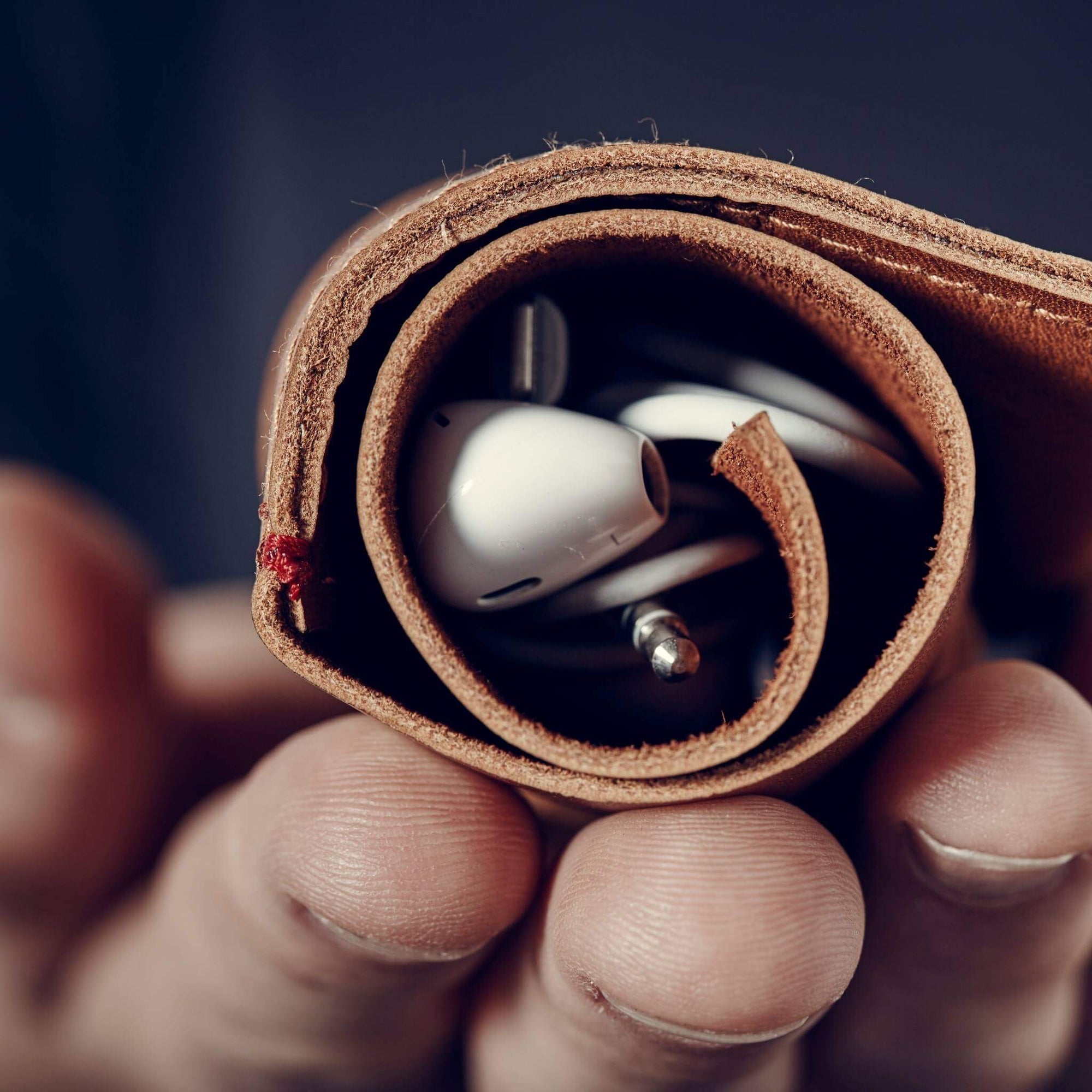 Afternoons with Albert - The Cord Roll- Leather Cord Tidy Travel Accessory