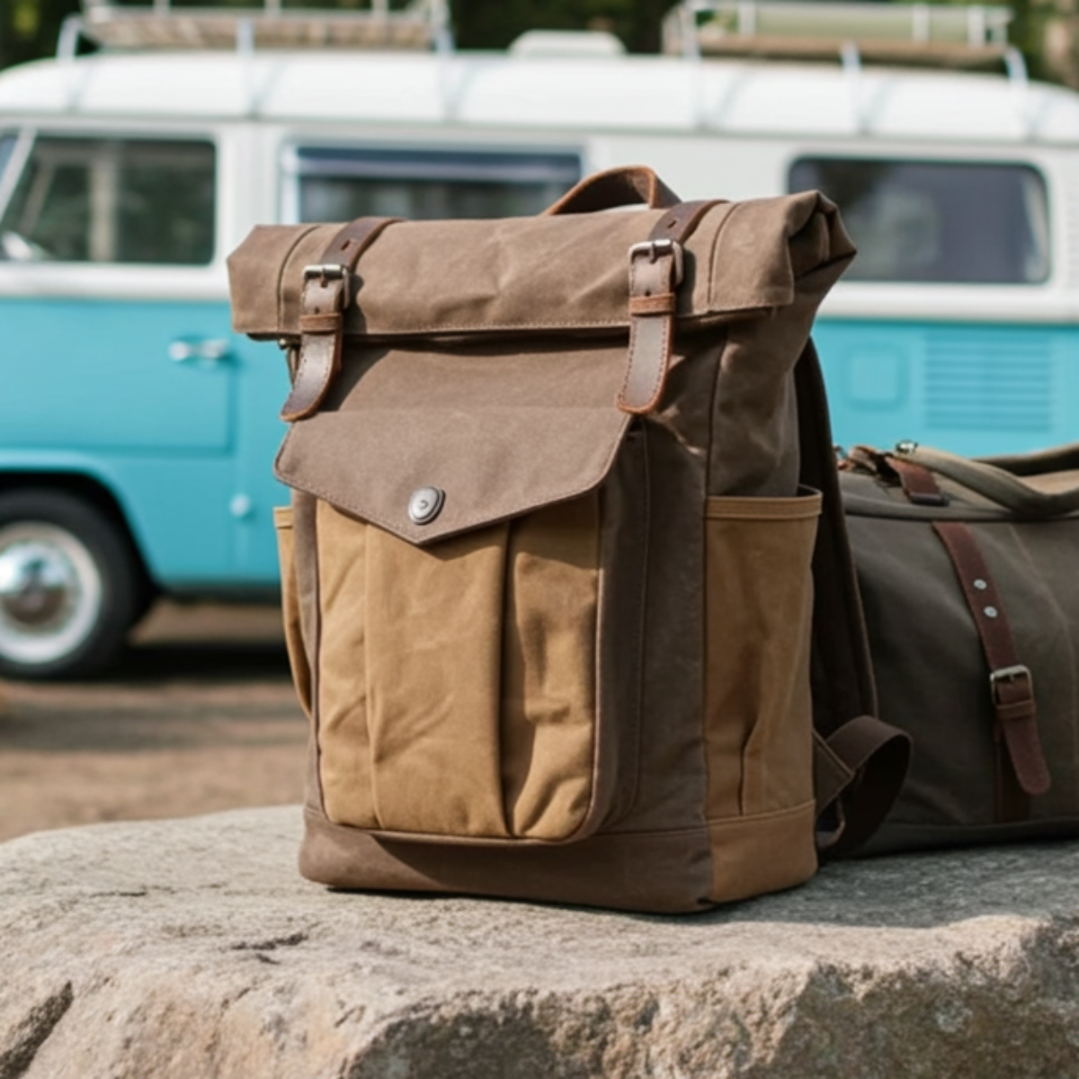 Lake Leather - Waxed Canvas - Unisex Oily Straps Backpack