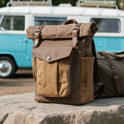 Lake Leather - Waxed Canvas - Unisex Oily Straps Backpack
