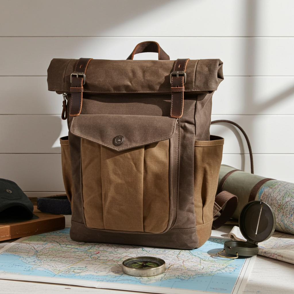 Lake Leather - Waxed Canvas - Unisex Oily Straps Backpack