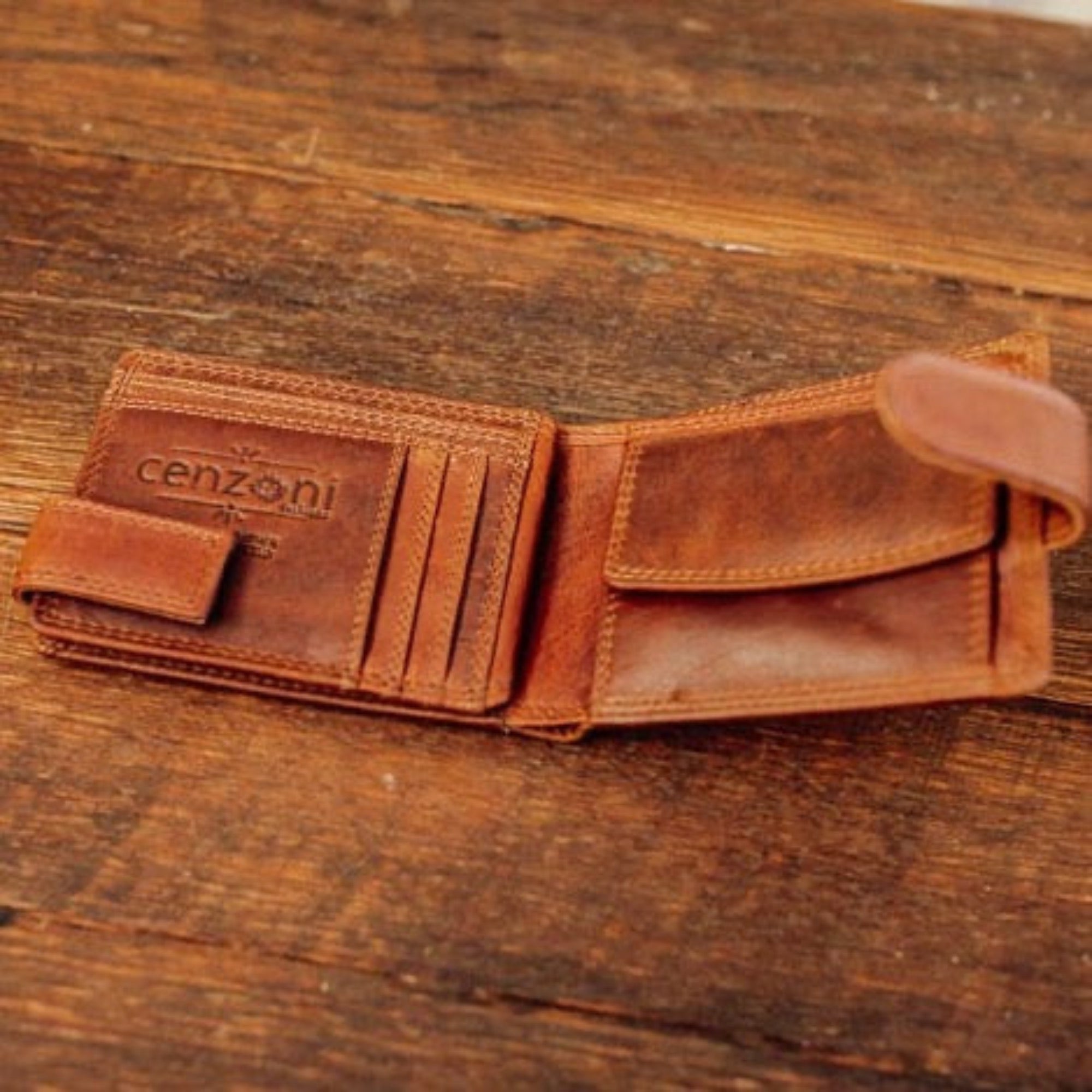 Cenzoni - ZOPW2302L - Men's Oil Pull-Up Leather Wallet