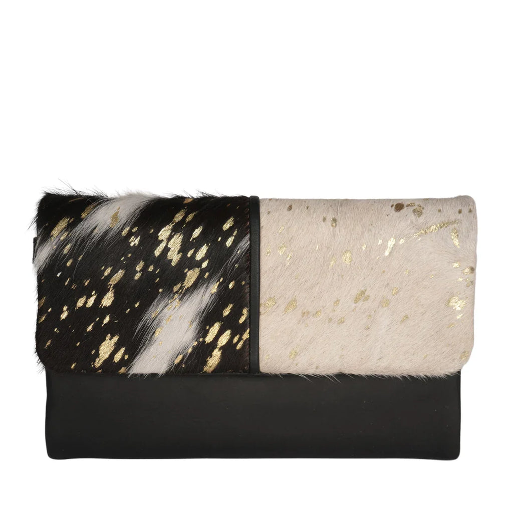 Cenzoni - ZOPHTF01 - Women's Gold Foil Hair-on Oily Pull-Up Purse