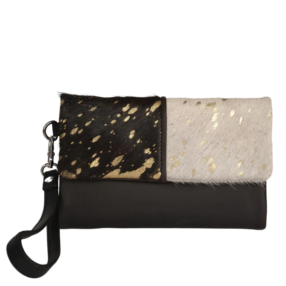 Cenzoni - ZOPHTF01 - Women's Gold Foil Hair-on Oily Pull-Up Purse