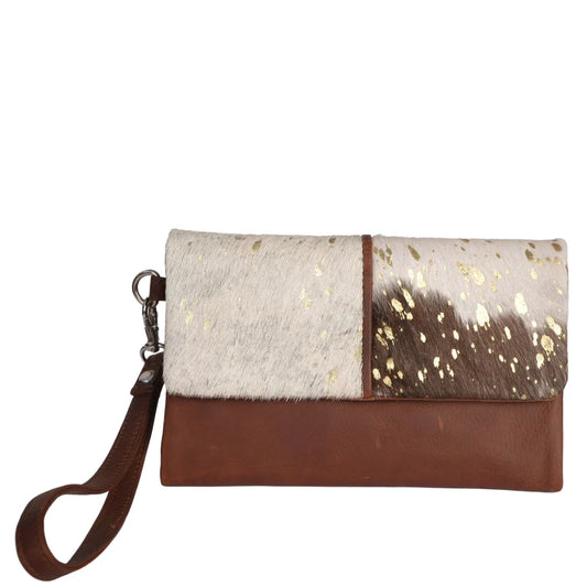 Cenzoni - ZOPHTF01 - Women's Gold Foil Hair-on Oily Pull-Up Purse