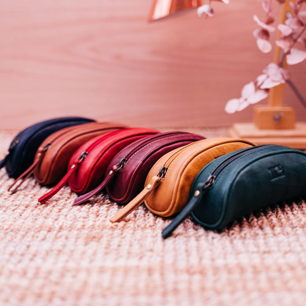 Lake Leather - Corinna - Unisex Leather Pencil Case Makeup Bag