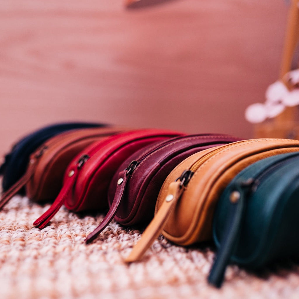 Lake Leather - Corinna - Unisex Leather Pencil Case Makeup Bag