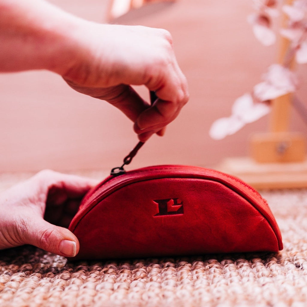 Lake Leather - Corinna - Unisex Leather Pencil Case Makeup Bag