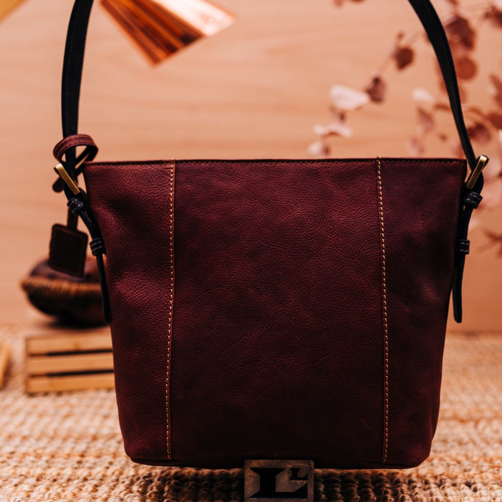 Lake Leather - Ida- Women's Contrast Leather Elegant Shoulder Bag