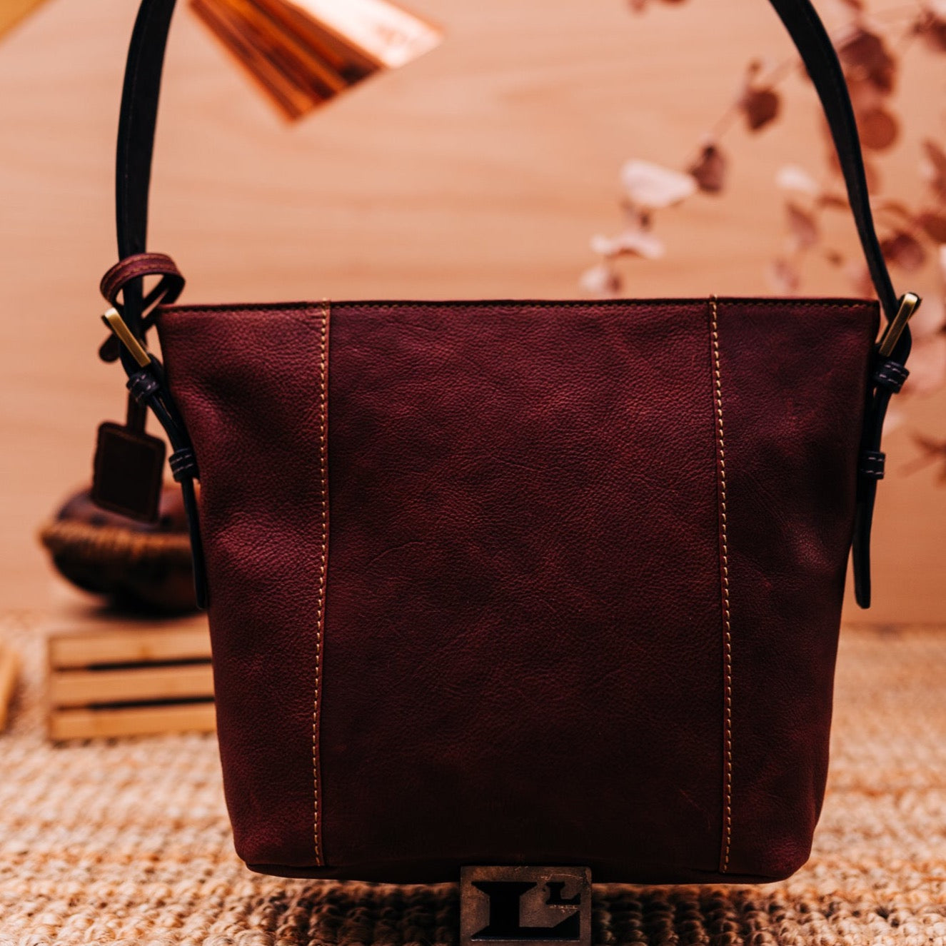 Lake Leather - Ida- Women's Contrast Leather Elegant Shoulder Bag