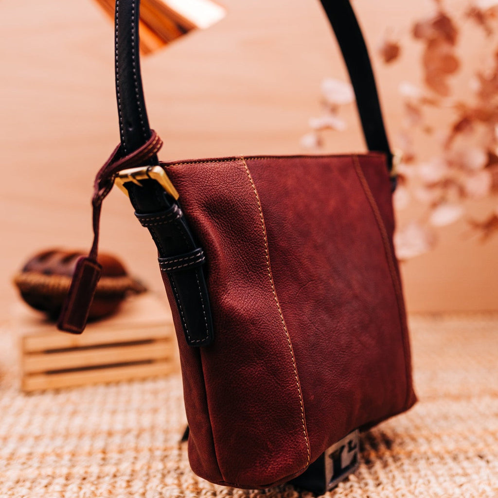 Lake Leather - Ida- Women's Contrast Leather Elegant Shoulder Bag