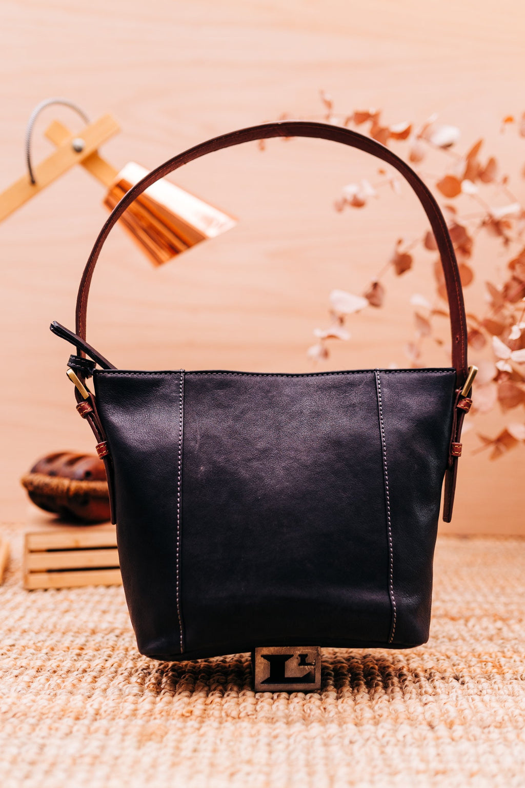 Lake Leather - Ida- Women's Contrast Leather Elegant Shoulder Bag