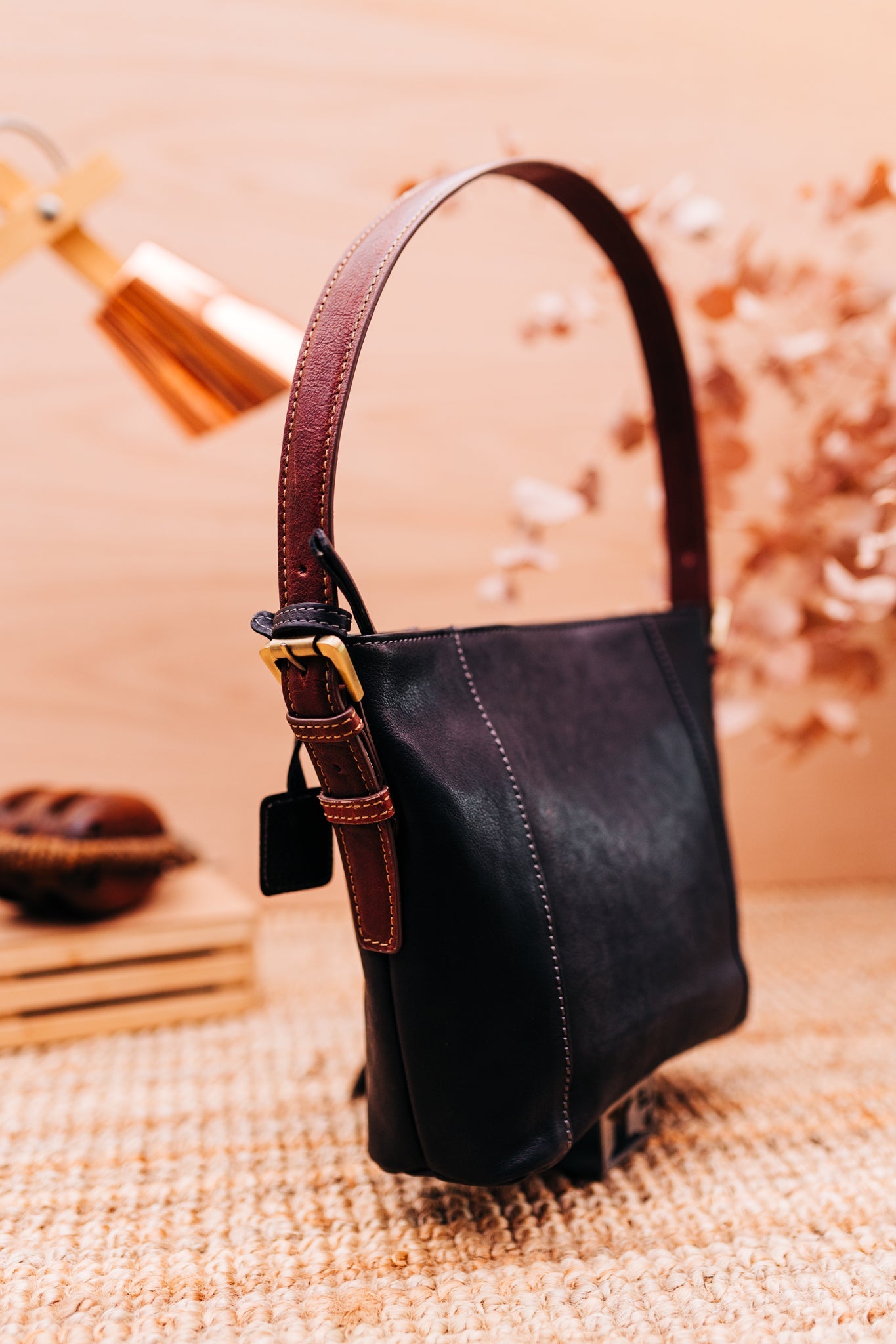 Lake Leather - Ida- Women's Contrast Leather Elegant Shoulder Bag