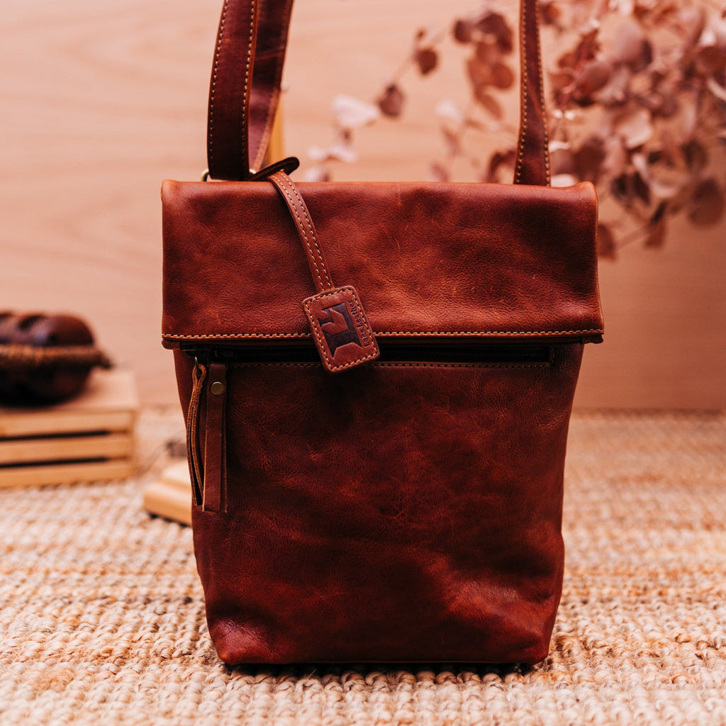 Lake Leather - Rosebery- Women's Turnover Top Leather Crossbody Bag