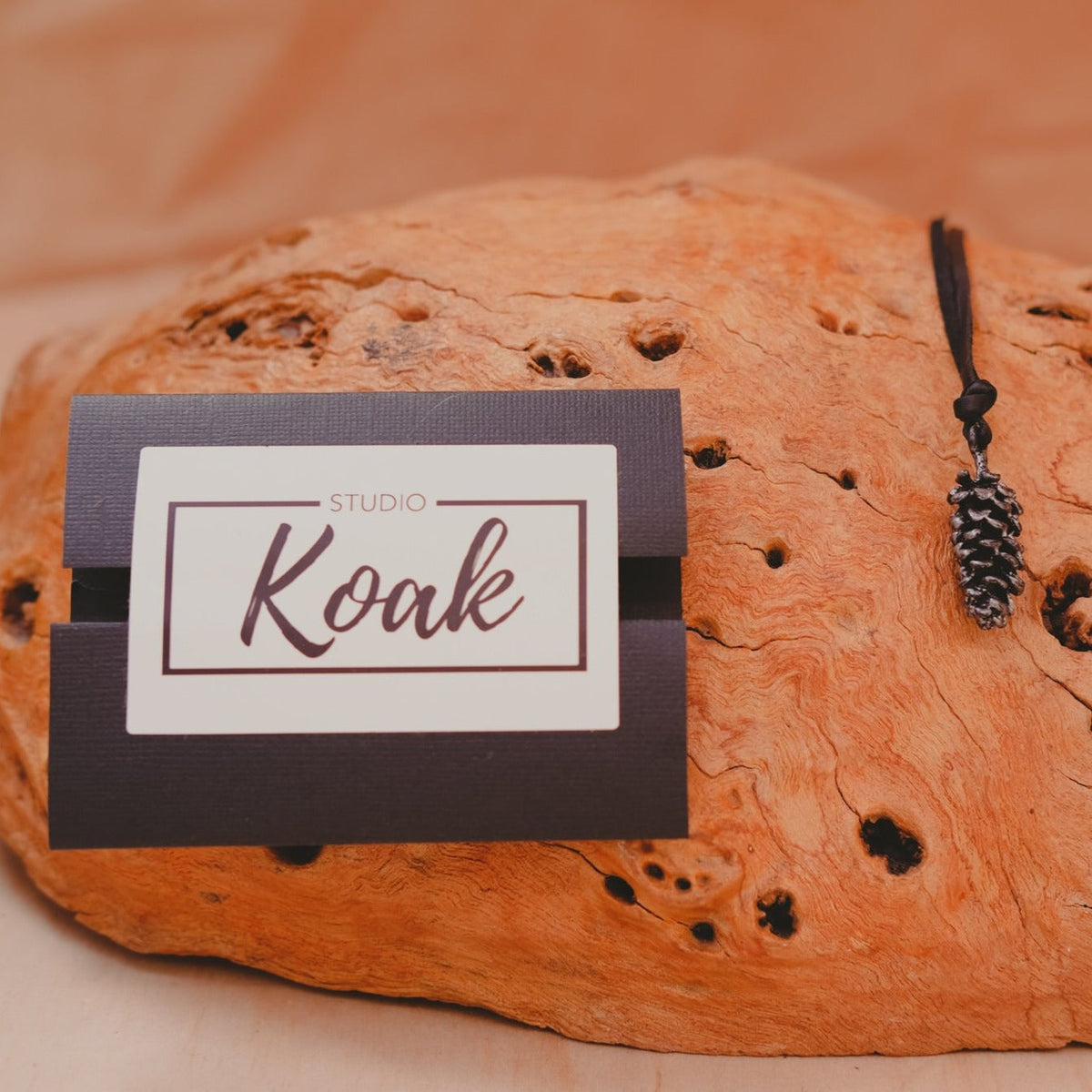 Studio Koak - Cone - Women's Metallised Pine Cone Necklace