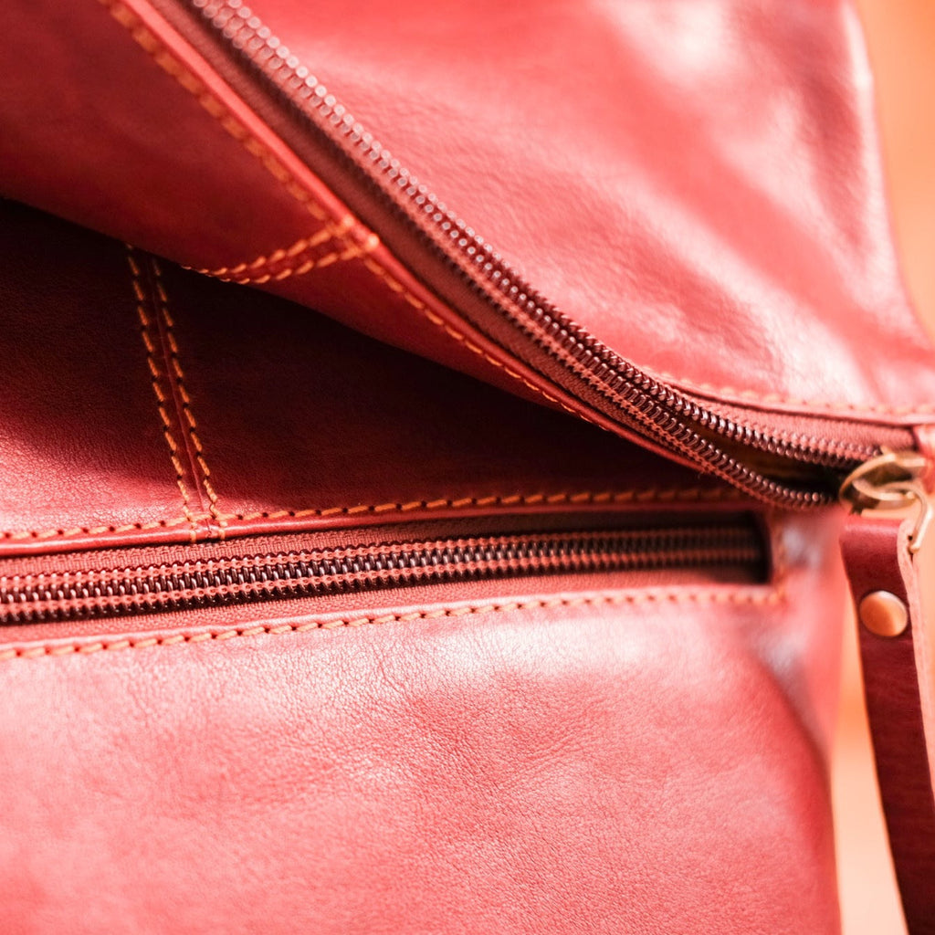 Lake Leather - Rosebery- Women's Turnover Top Leather Crossbody Bag