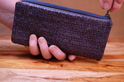 Pierre Cardin - Women's Rustic Leather Woven Purse - PC3124