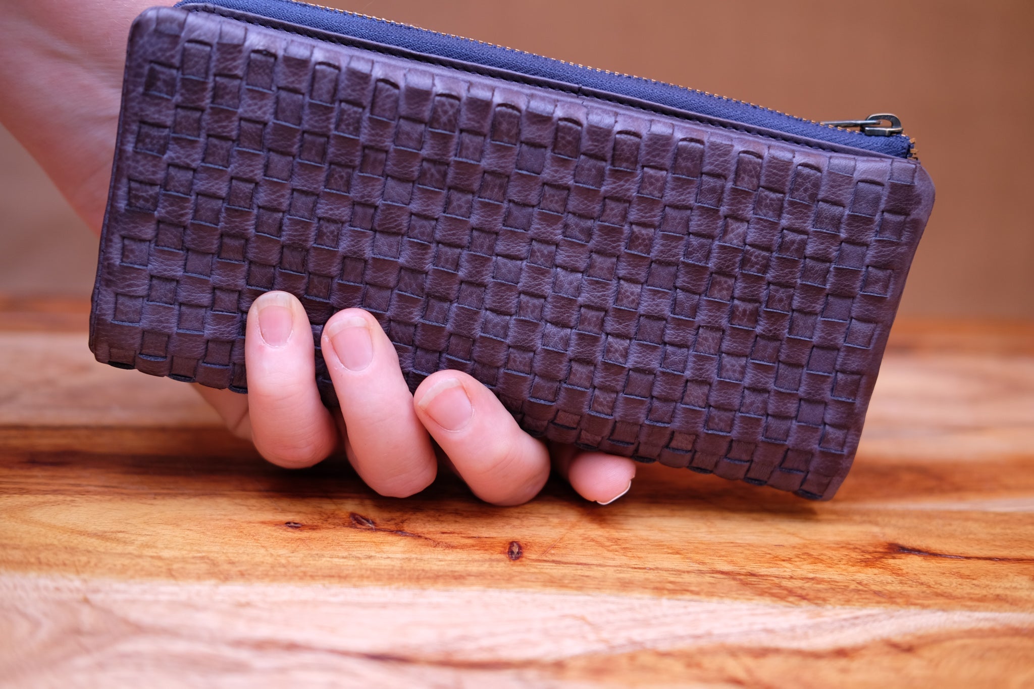 Pierre Cardin - Women's Rustic Leather Woven Purse - PC3124