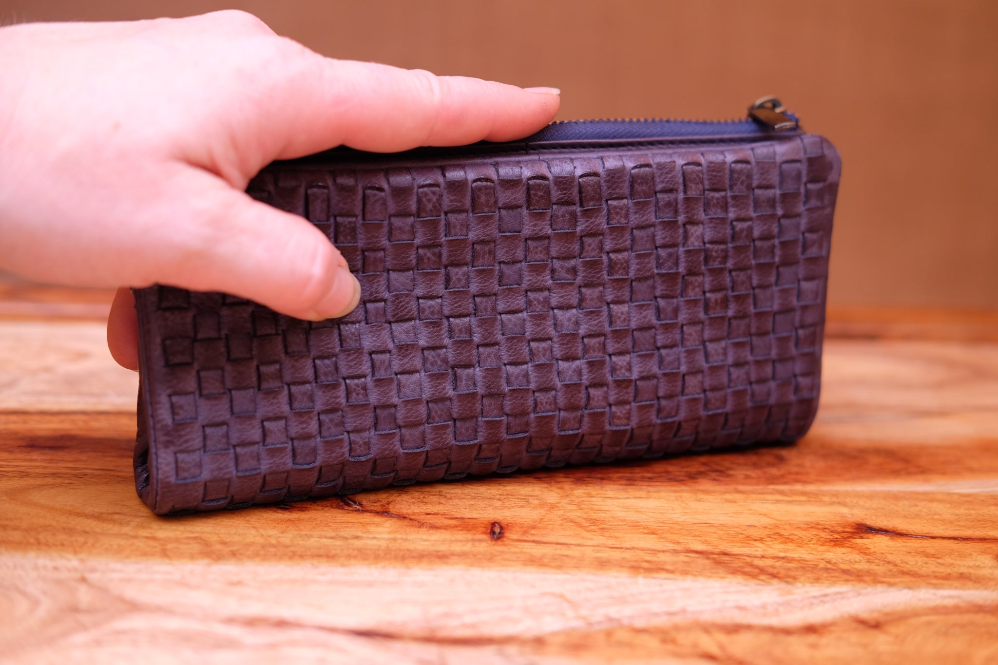 Pierre Cardin - Women's Rustic Leather Woven Purse - PC3124