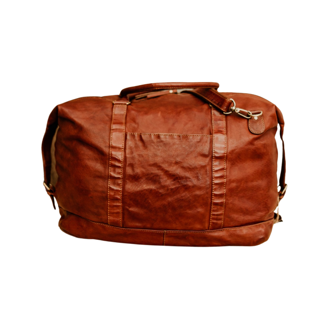 Lake Leather - Roland - Unisex Medium Leather Duffle Overnighter Bag